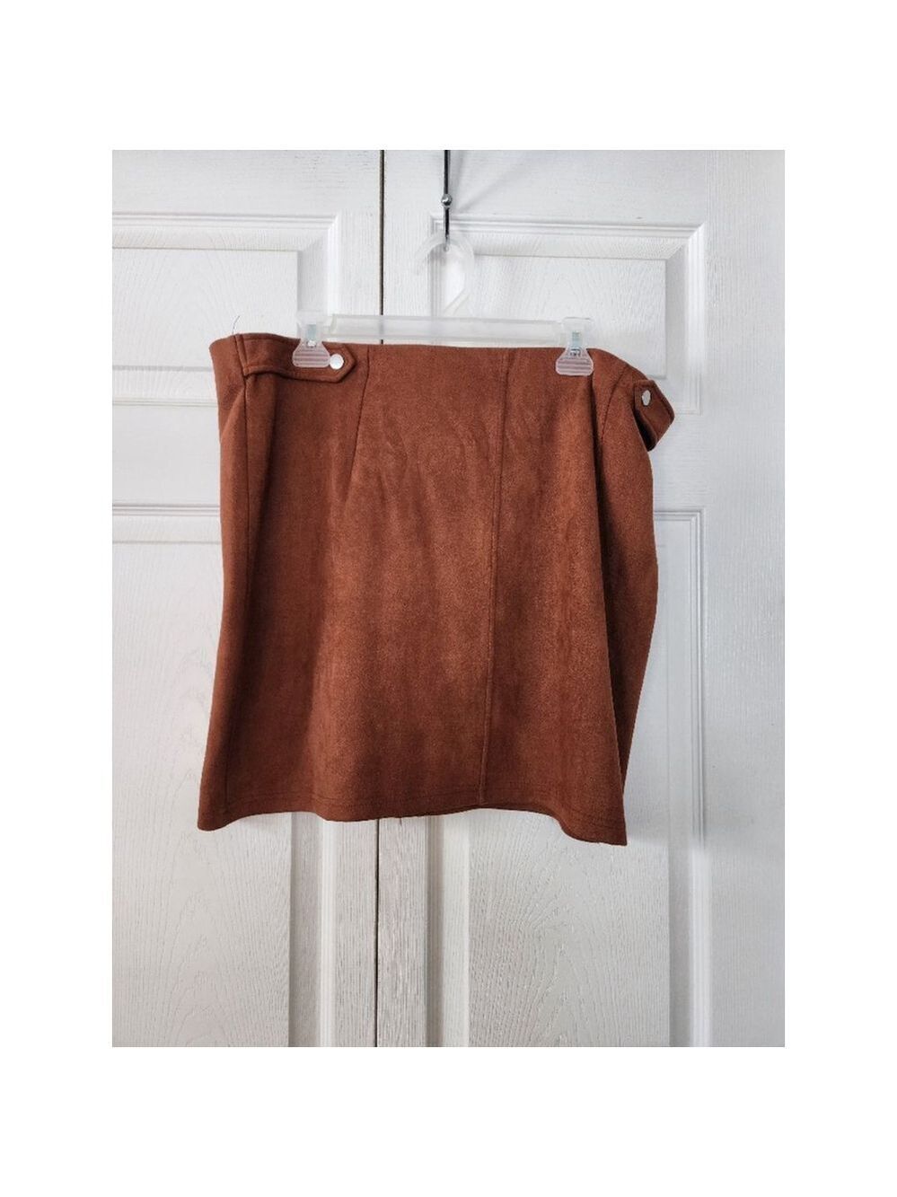 AGNES Orinda Brown Ultrasuede Skirt